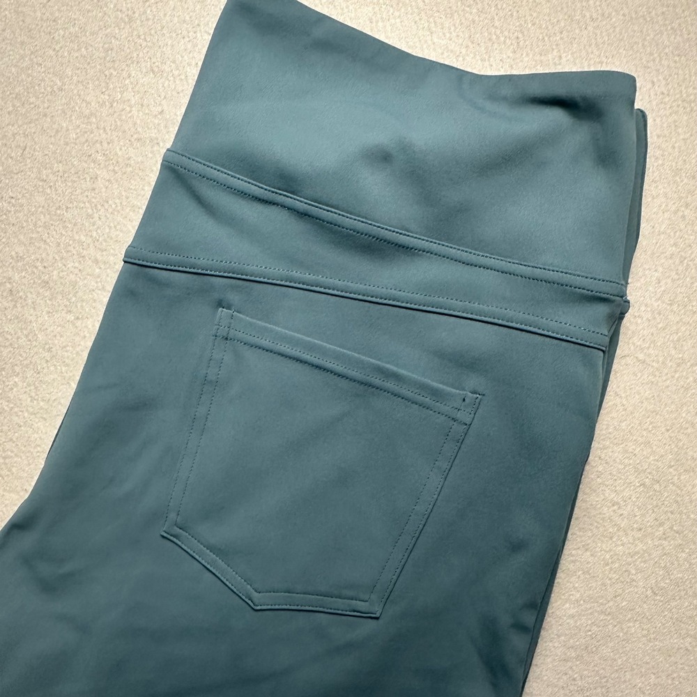 Halara Flare Pants Women 2X Teal Blue High Waisted Wide Leg Pockets Activewear